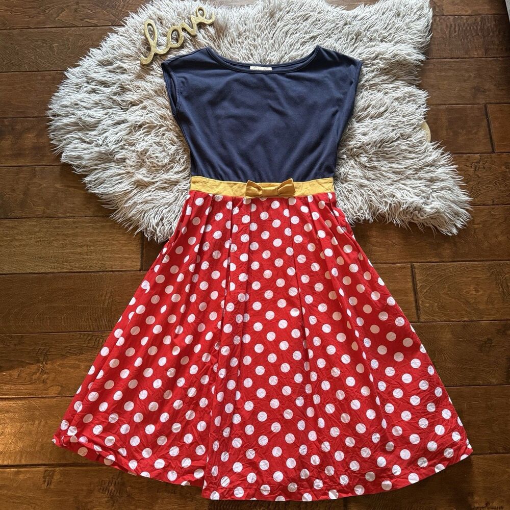 Lindy Bop Dress Blue Red White Polka Dot Retro Pinup Rockabilly Size 4